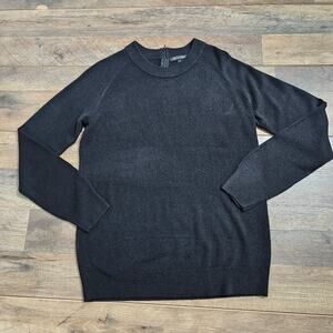 Tint & Shadow Black Long Sleeve Back Zip Soft Cozy Sweater Large